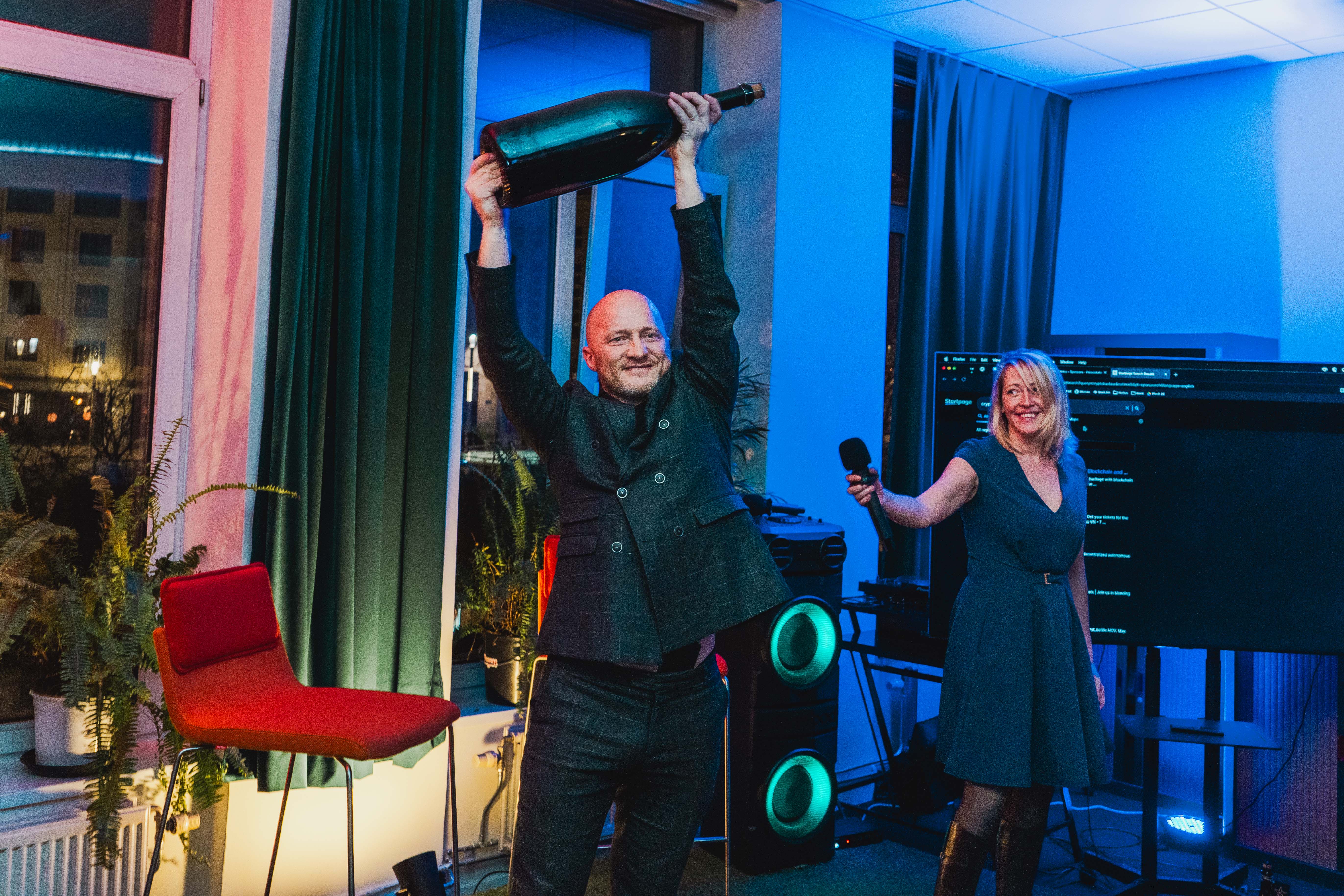 BLOCK25 champagne celebration moment